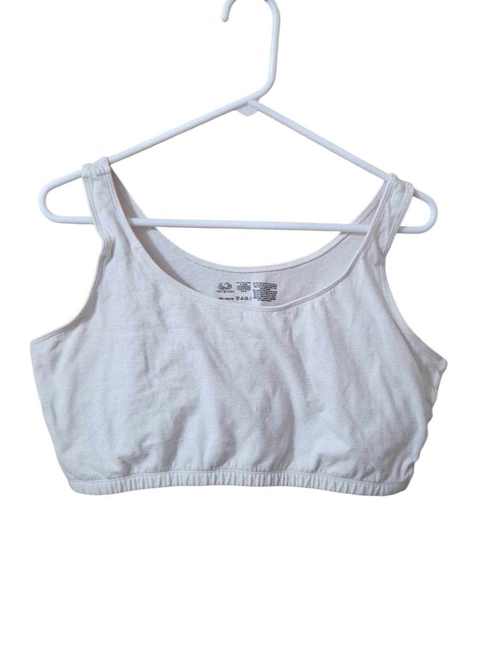 Fruit of the Loom White Cotton Bralette
